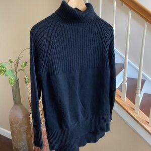 Vintage Mixed Knit Turtleneck Sweater in Black Size Small